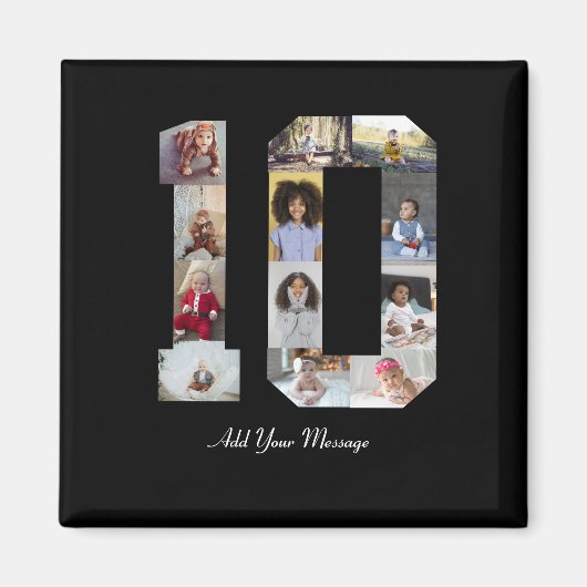 Number 10フォトコラージュのポスター マグネット (正面)