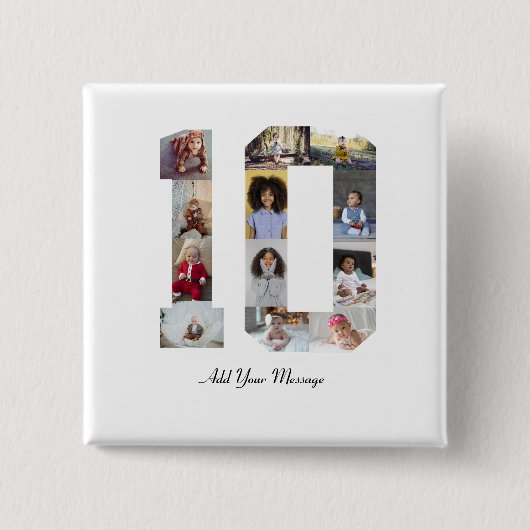 Number 10フォトコラージュのポスター 缶バッジ (正面)