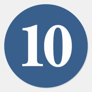 Number 10計画供給シンプル10ネイビーホワイト ラウンドシール