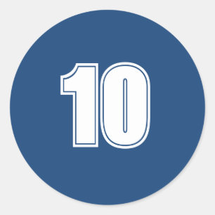 Number 10計画供給シンプル10ネイビーホワイト ラウンドシール