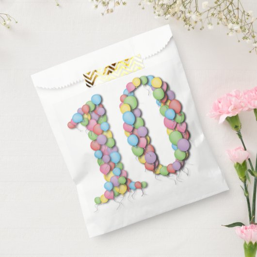 Number 10 Tenth誕生日記念日パーティー フェイバーバッグ (封をした状態)