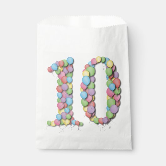Number 10 Tenth誕生日記念日パーティー フェイバーバッグ (正面)