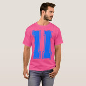Number 11スポーツチームBlue Varsity番号 Tシャツ (正面フル)