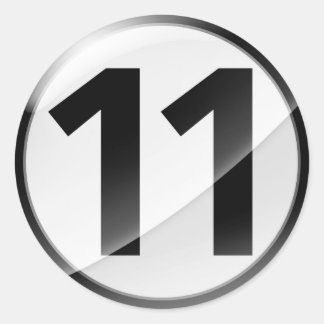 Number 11ブラックシール ラウンドシール