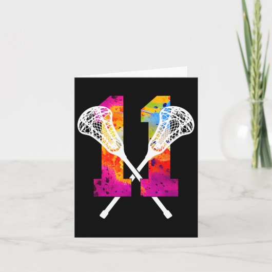 Number 11年ラクロス11誕生日 カード (正面)