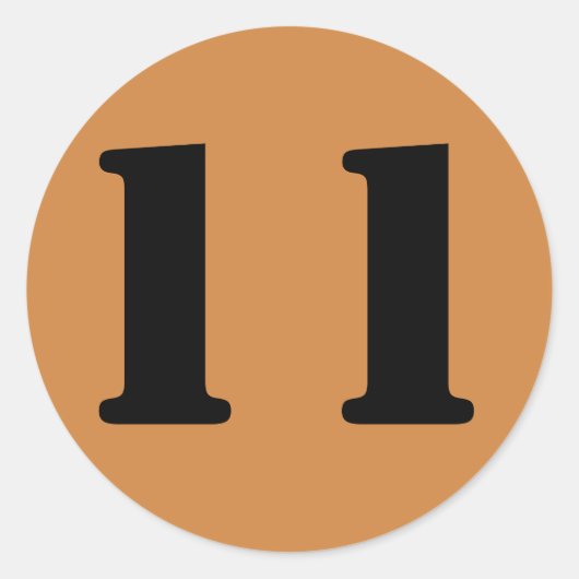 Number 11 Eleven Peru Stencil Numbers by Janz ラウンドシール (正面)