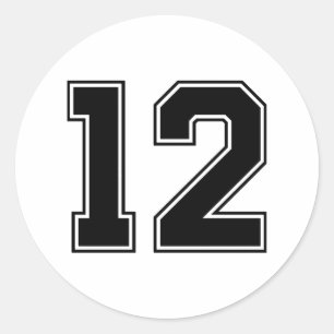 Number 12 12スポーツフォント ラウンドシール