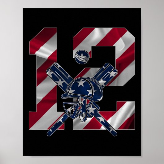 Number 12 Years Cricket 12th Birthday  ポスター (正面)