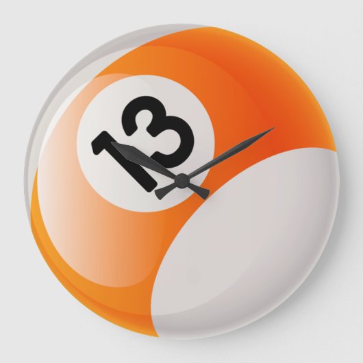 Number 13ビリヤード玉時計 ラージ壁時計 (正面)