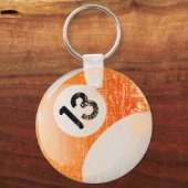 NUMBER 13ビリヤード・ボール – 熟成および侵食 キーホルダー (正面)