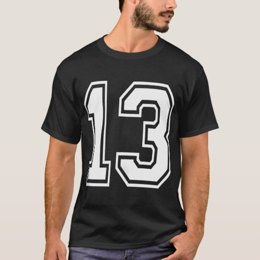 Number 13誕生日ギフトスポーツプレーヤーチームNumbere Tシャツ (正面)
