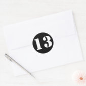 Number 13 Janzによる13のブラックステンシル番号 ラウンドシール (封筒)