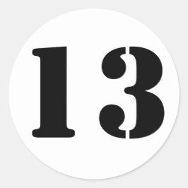 Number 13 Janzによる13の白いステンシル番号 ラウンドシール