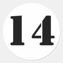 Number 14ジャンツによる14の白いステンシル番号 ラウンドシール