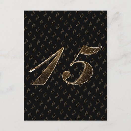 Number 15女子15位キンセアニェラ誕生日結婚 ポストカード (正面)