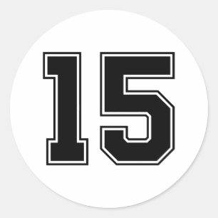 Number 15 15スポーツフォント ラウンドシール