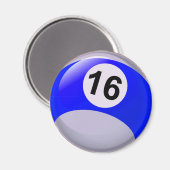 Number 16ビリヤード・ボール マグネット (正面/裏面)