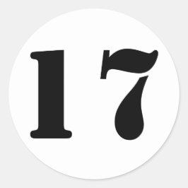 Number 17 Janzによる17の白いステンシル番号 ラウンドシール