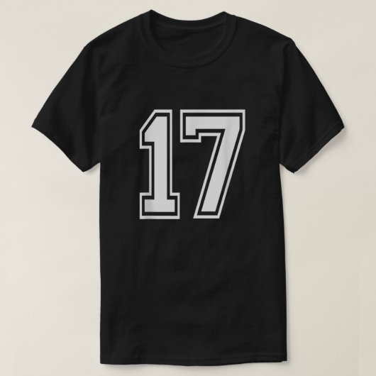 Number 17 Varsity Sports Team Jersey 17誕生日 Tシャツ (デザイン正面)