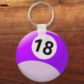 Number 18ビリヤード・ボール キーホルダー (正面)