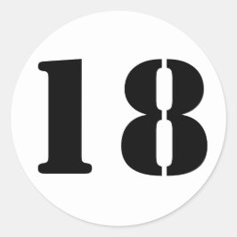 Number 18 Janzによる18の白いステンシル番号 ラウンドシール