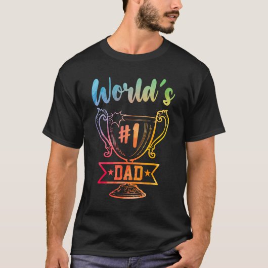 Number 1 Dad Fathers Day For Dad Tシャツ (正面)