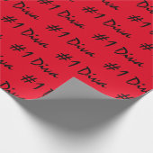 Number 1 Diva Personalize Red Wrapping紙 ラッピングペーパー (角)