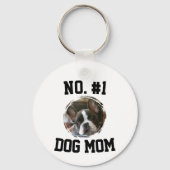 Number 1 dog Mom Mum Mother's Day Pet Lovers キーホルダー (正面)
