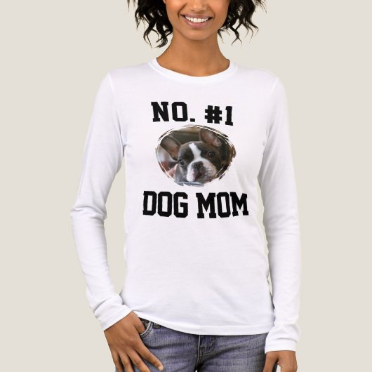 Number 1 dog Mom Mum Mother's Day Pet Lovers トライブレンドＴシャツ (正面)