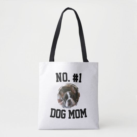 Number 1 dog Mom Mum Mother's Day Pet Lovers トートバッグ (正面)