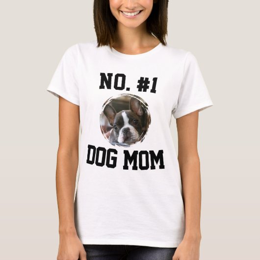Number 1 dog Mom Mum Mother's Day Pet Lovers Tシャツ (正面)