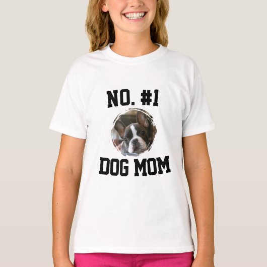 Number 1 dog Mom Mum Mother's Day Pet Lovers Tシャツ (正面)