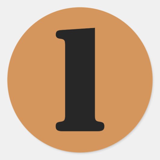 Number 1 One Peru金ゴールドステンシル番号(Janz) ラウンドシール (正面)