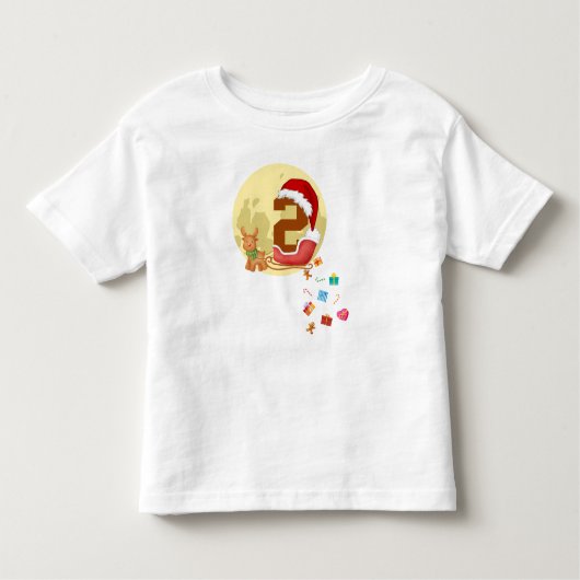 Number 2サンタスレイクリスマステーマ2歳 トドラーTシャツ (正面)
