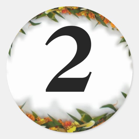 Number 2ハワイアンレイステッカー ラウンドシール (正面)