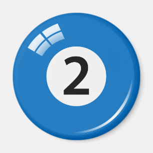 Number 2ビリヤードボールの冷蔵庫用マグネット マグネット