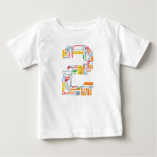 Number 2建築建物ツール2年前 ベビーTシャツ