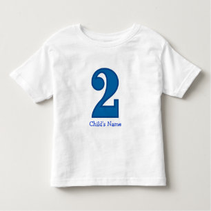 Number 2男の子、子供の名前 トドラーTシャツ