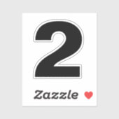 Number 2白黒ステッカー シール (シート)