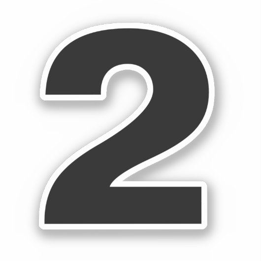 Number 2白黒ステッカー シール (正面)