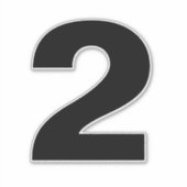 Number 2白黒ステッカー シール (正面)