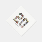 Number 20フォトコラージュ スタンダードカクテルナプキン (角)