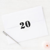 Number 20 Janzによる20個の白いステンシル番号 ラウンドシール (封筒)