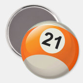 Number 21ビリヤード・ボール マグネット (正面/裏面)