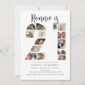 Number 21 Photo Co|lage 21歳の誕生日パーティー 招待状 (正面)