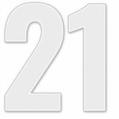 Number 21 Silver Gray and Whiteステッカー シール (正面)