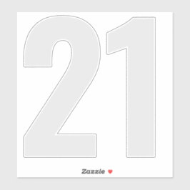 Number 21 Silver Gray and Whiteステッカー シール