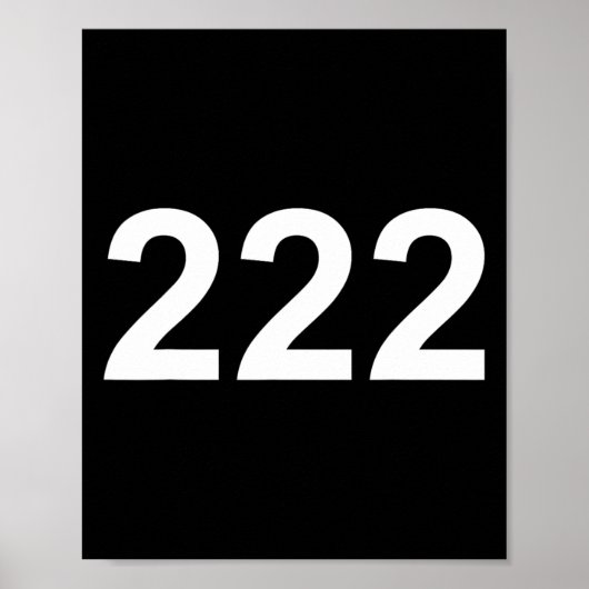 Number 222 In White Font On Ckground Fun Halloween ポスター (正面)