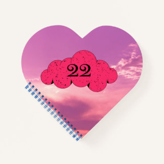 Number 22 heart journal spiral notebook  ノートブック