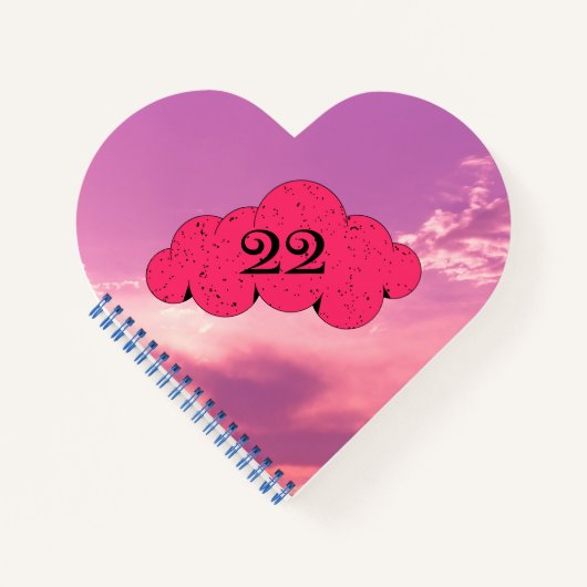 Number 22 heart journal spiral notebook  ノートブック (正面)